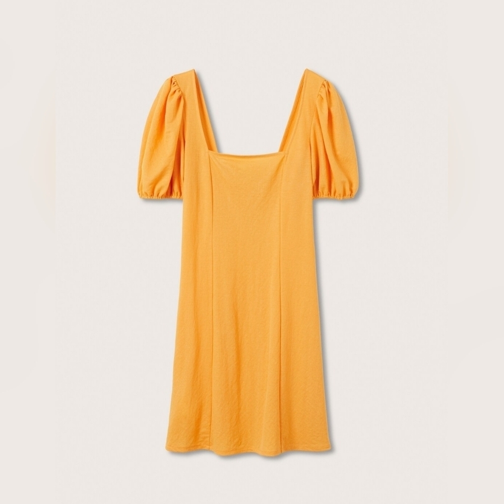 Mango Flowy puffed-sleeve dress, Size 6 - Picture 5 of 6